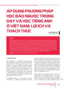 Áp dụng phương pháp học đảo ngược trong dạy và học Tiếng Anh ở Việt Nam: Lợi ích và thách thức