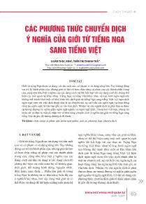 Các phương thức chuyển dịch ý nghĩa của giới từ tiếng Nga sang Tiếng Việt