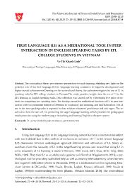 First language (l1) as a mediational tool in peer interaction in english speaking tasks by efl college students in Vietnam