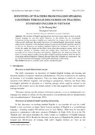 Identities of teachers from English speaking countries through discourses on teaching standard English in Vietnam