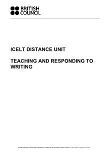 Icelt distance unit teaching and responding to writing
