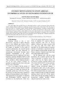Student motivations to study abroad – An empirical study of vietnamese students in Uk