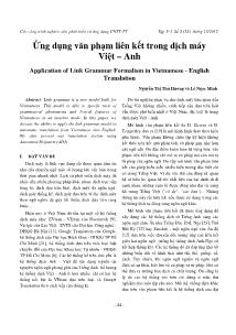 Ứng dụng văn phạm liên kết trong dịch máy Việt – Anh